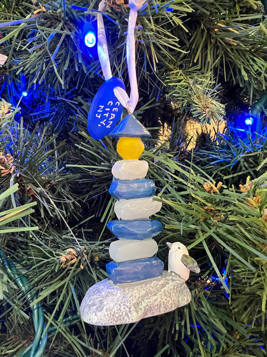 Sea Glass Lighthouse Ornament