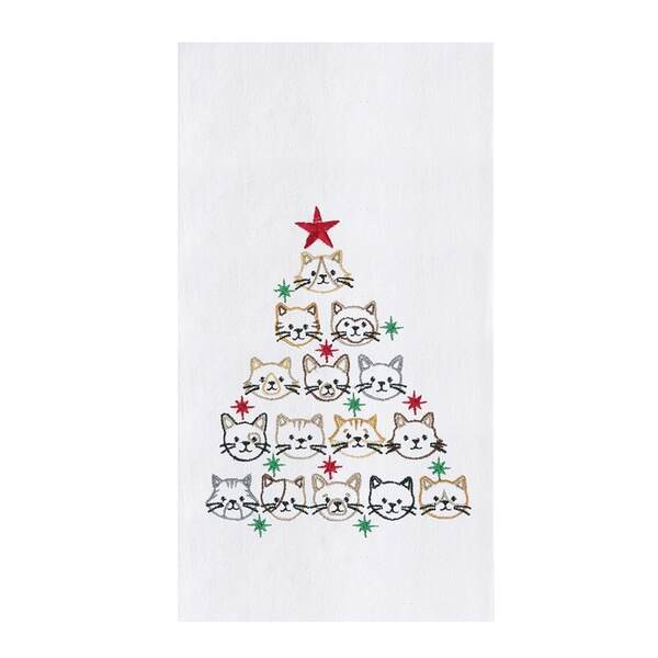 Cat Face Christmas Towel