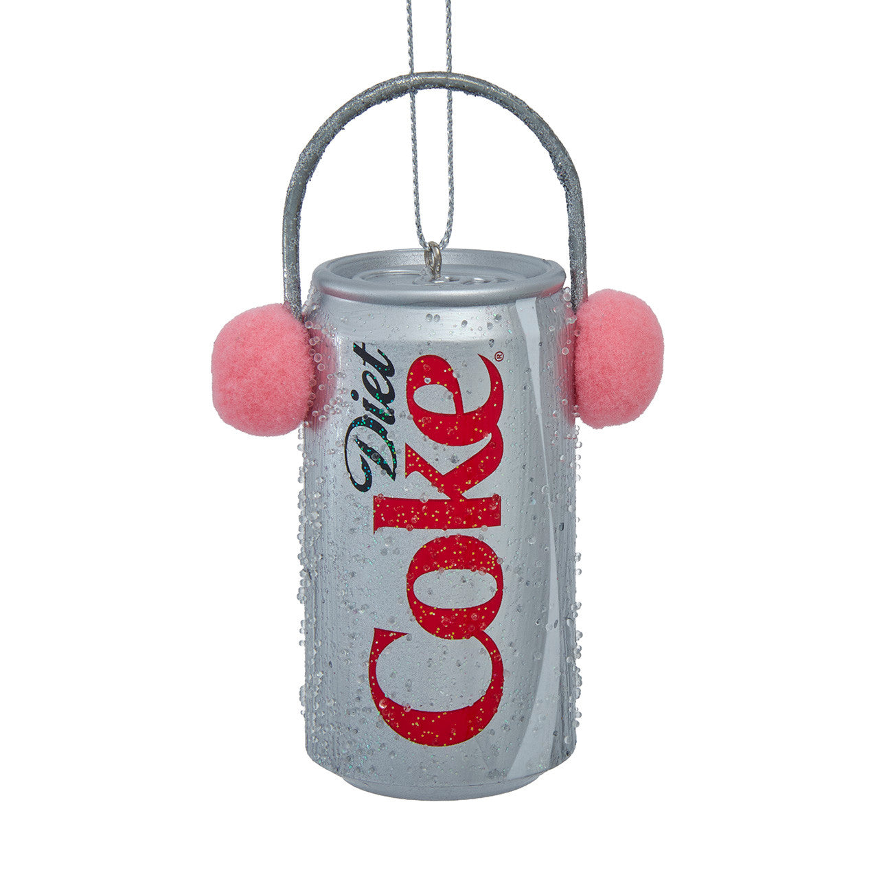 Diet Coke Can Pink Earmuffs Ornament