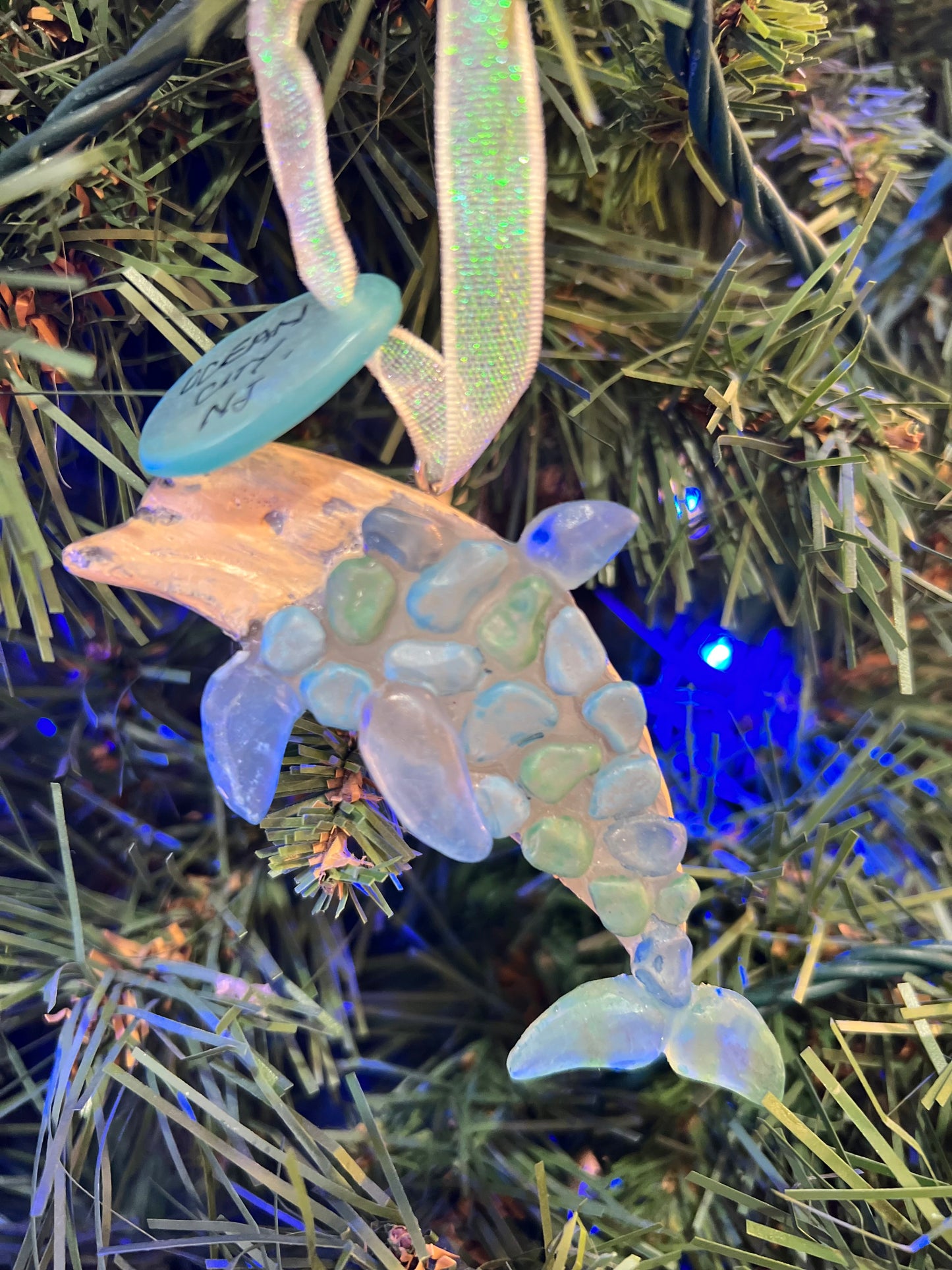 Sea Glass Dolphin Ornament