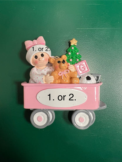 Christmas Baby Wagon Pink