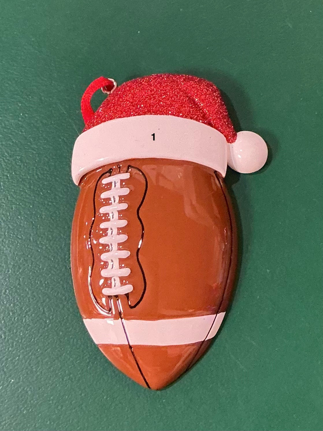 Football Santa Hat Ornament