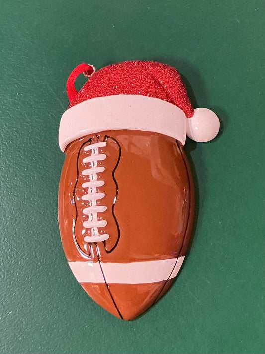 Football Santa Hat Ornament