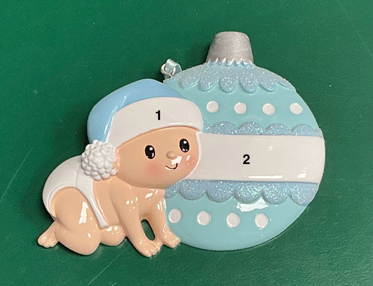 Blue Christmas Baby Ornament