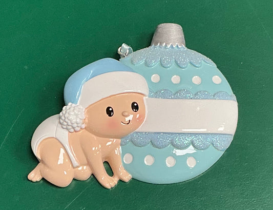 Blue Christmas Baby Ornament