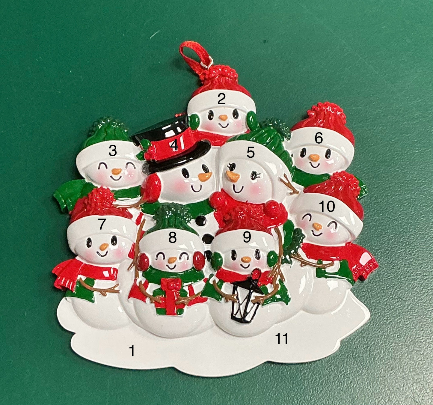 Happy Cheery Snowman Family of 9