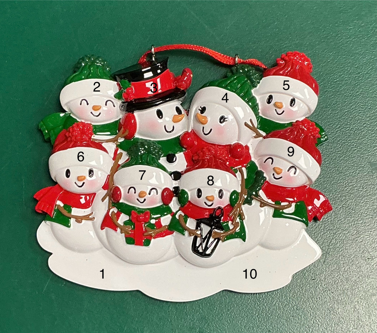 Happy Cheery Snowman Family of 8