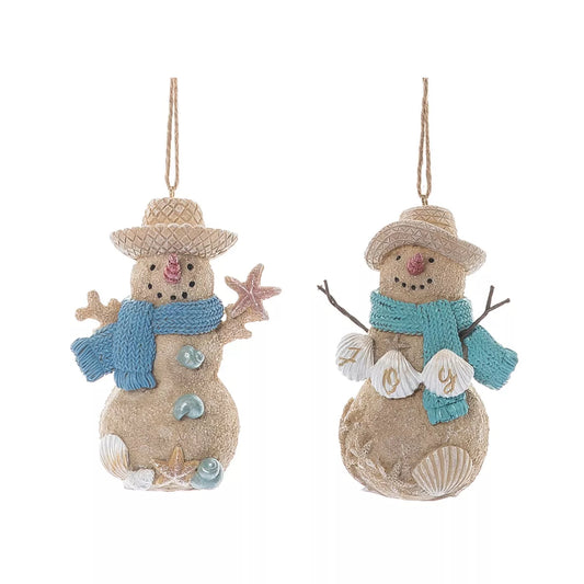 Coastal Snowman Ornament