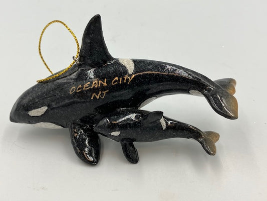 Orca With Baby Ornament