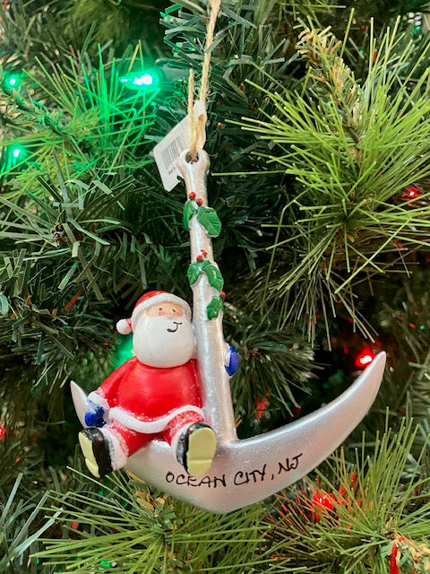 Santa On Anchor Ornament