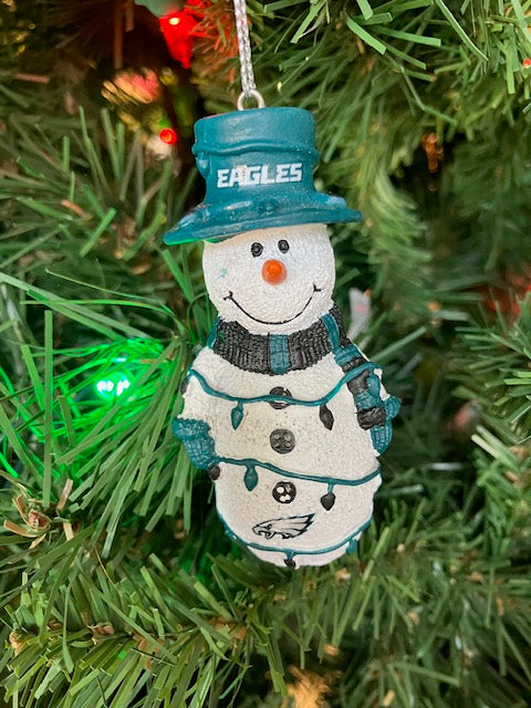 Eagles Snowman With Lights Ornament