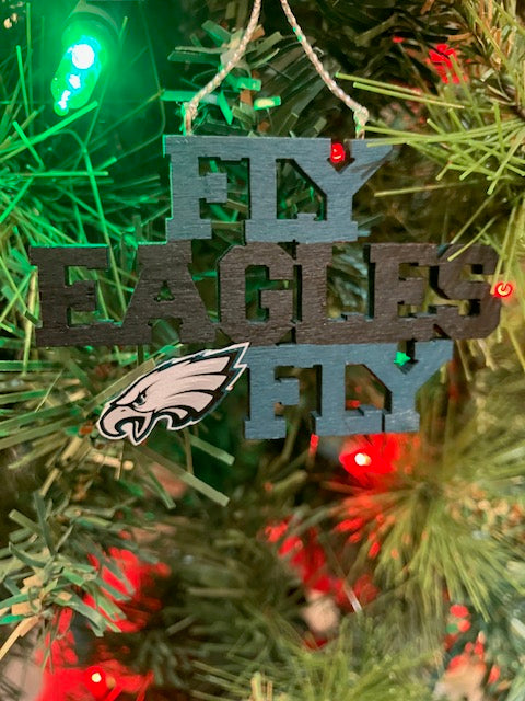 Eagles Wood Slogan Ornament