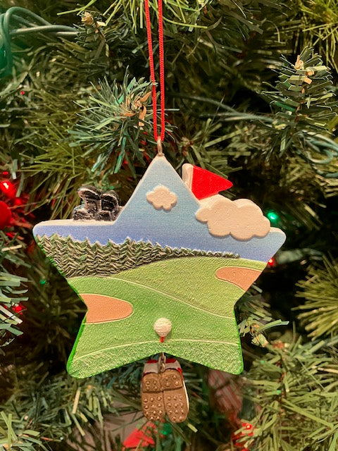 Golf Star Shaped Ornament