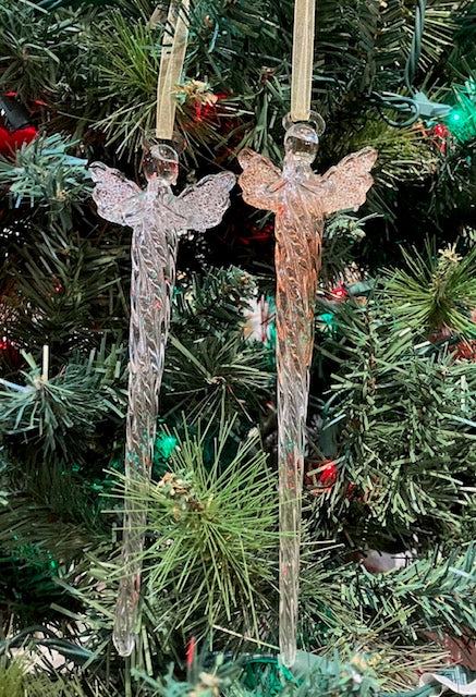 Glass Tall Angel Ornament