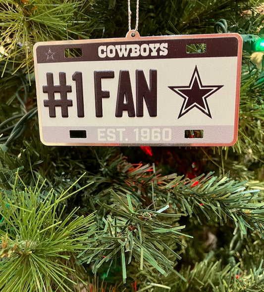 Cowboys License Plate Ornament