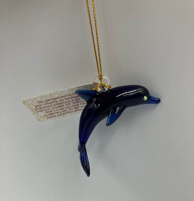 Dolphin Egyptian Glass Ornament