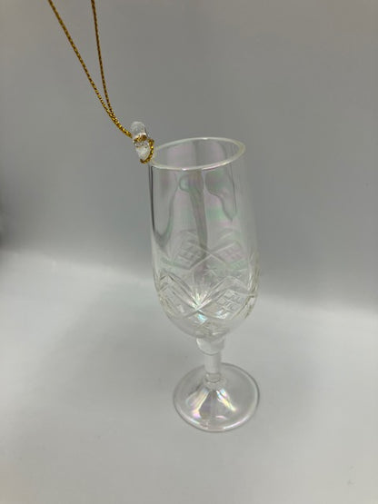 Iridescent Wine Glass Egyptian Glass Ornament