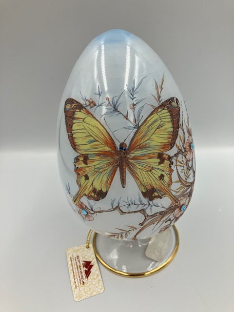 Egg With Butterfly Pattern Egyptian Glass