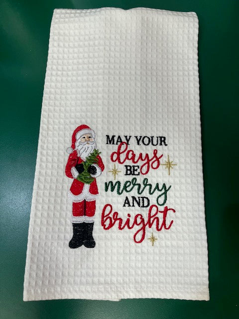 Merry Bright Santa Towel