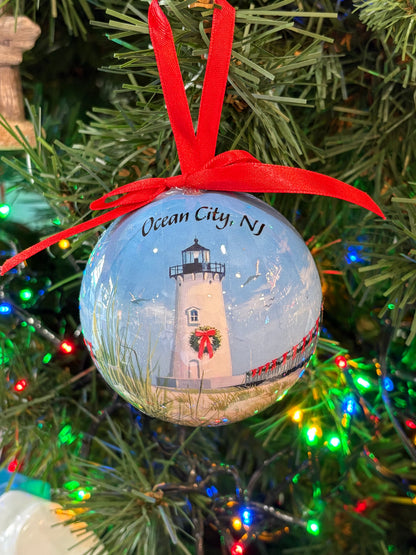 Lighthouse on Dunes Ball Ornament