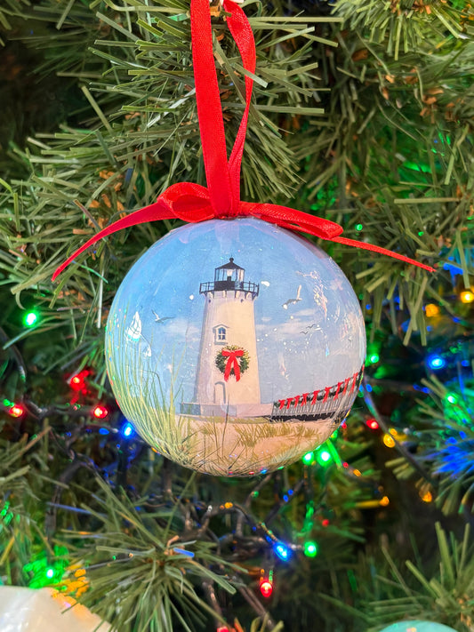 Lighthouse on Dunes Ball Ornament