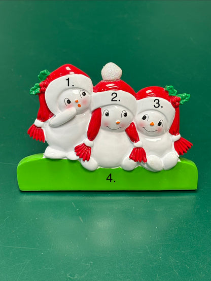 Snowman Family of Three Tabletop Decor