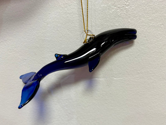 Blue Whale Egyptian Glass Ornament