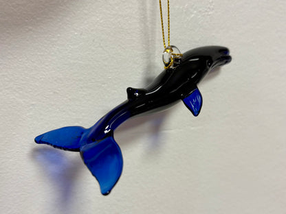 Blue Whale Egyptian Glass Ornament