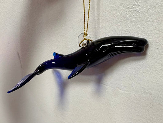 Blue Whale Egyptian Glass Ornament