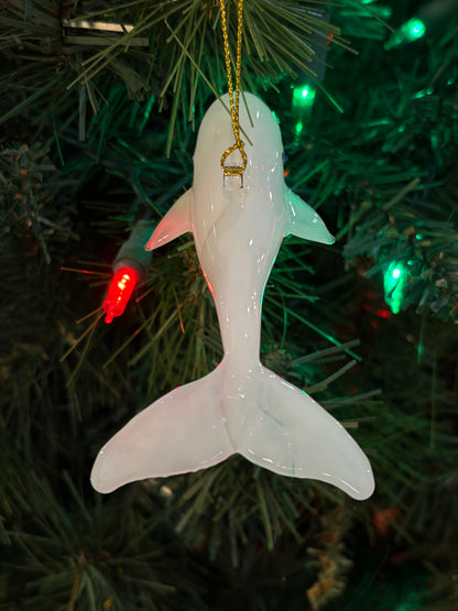 Beluga Whale Egyptian Glass Ornament