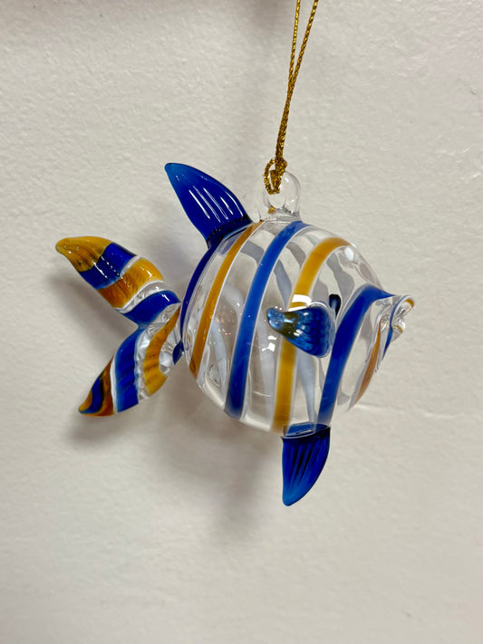 Colorful Puffer Fish Egyptian Glass Ornament