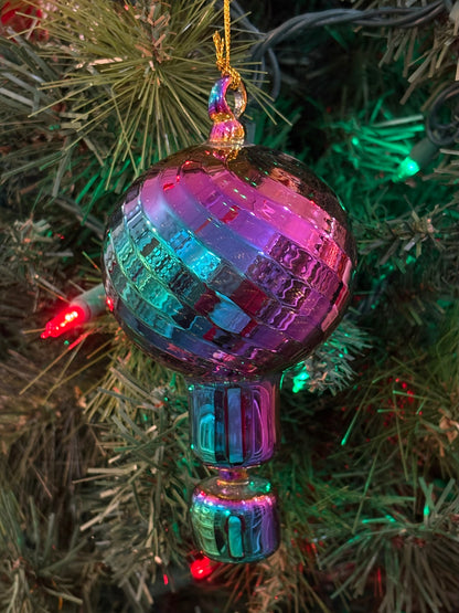 Chromatic Small Hot Air Balloon Egyptian Glass Ornament