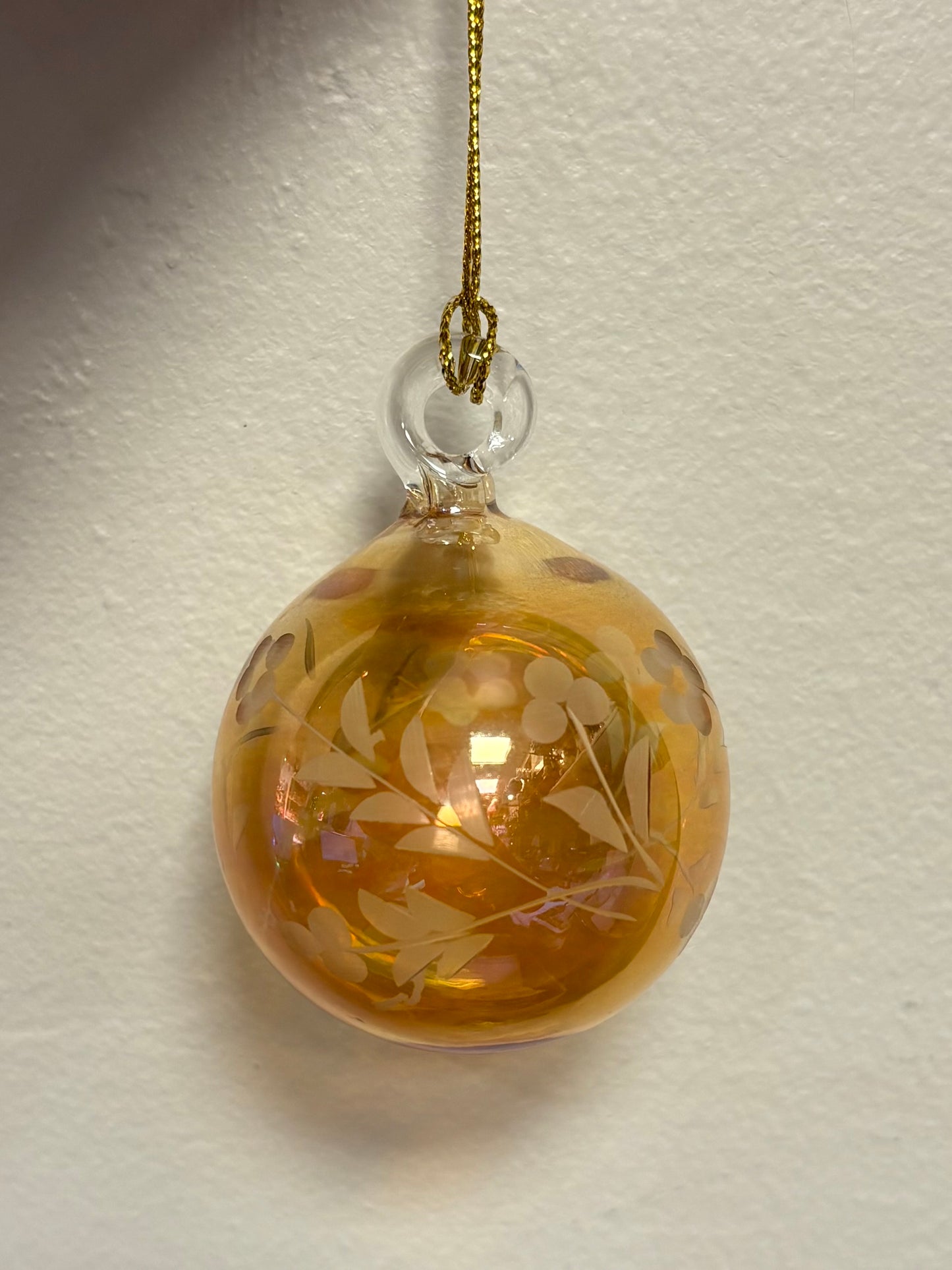 Small Etch Ball Egyptian Glass Ornament
