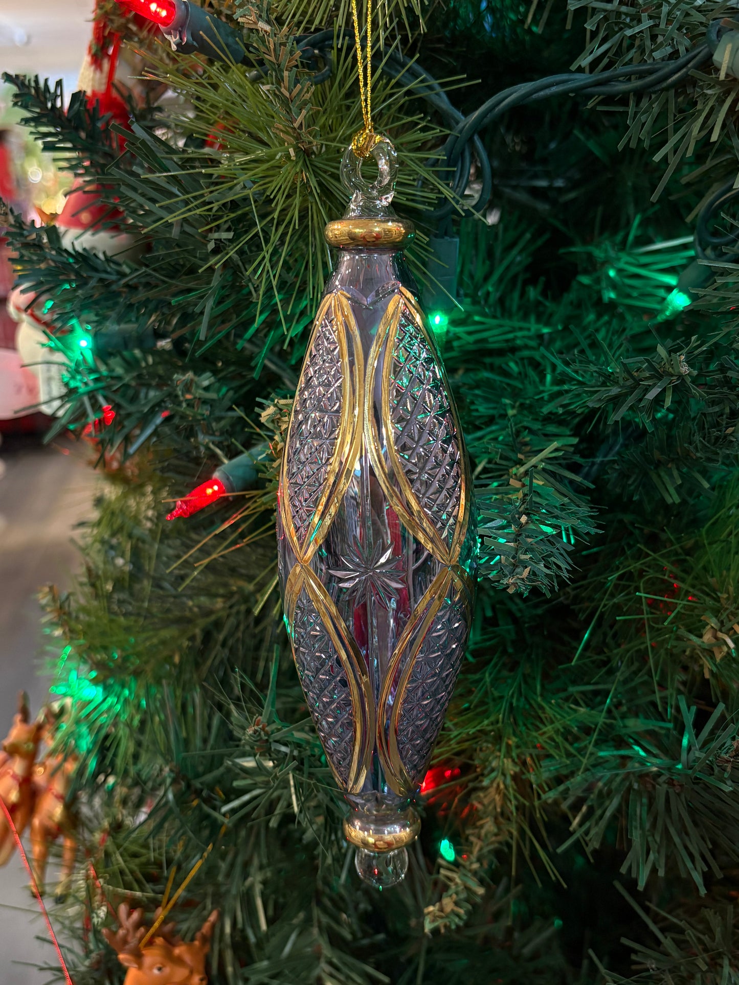 Mid Marquis Shape Egyptian Glass Ornament