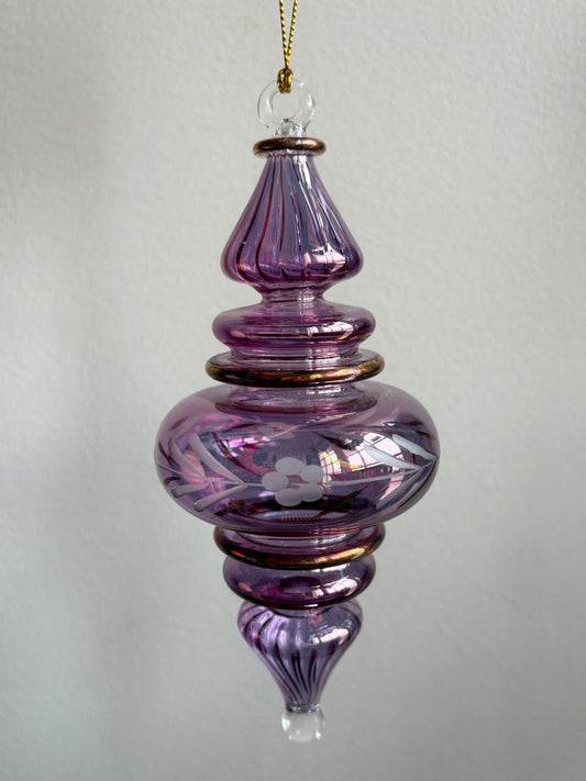 Swirl Etch Egyptian Glass Ornament