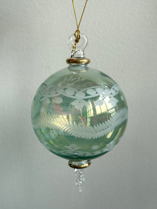 Clear Ball w/ Tail Egyptian Glass Ornament