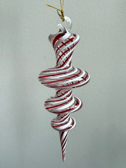 Full Red & White Egyptian Glass Ornament