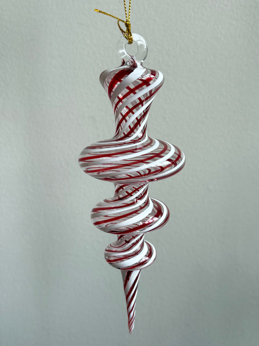 Full Red & White Egyptian Glass Ornament