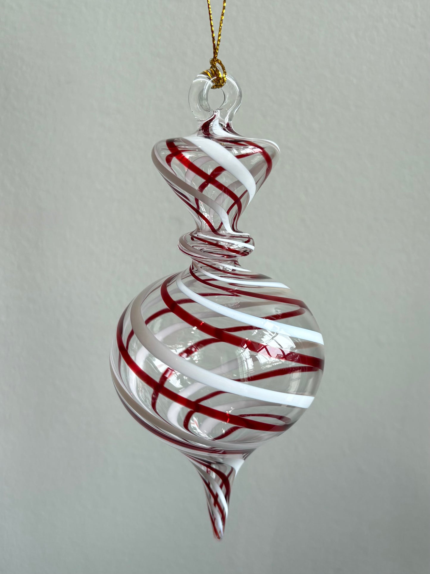 Full Red White Crown Egyptian Glass Ornament