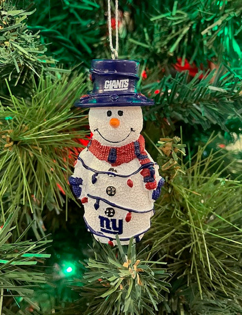 Giants Snowman With Lights Ornament