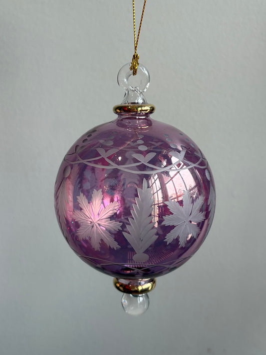 Ball Tree Snowflake Egyptian Glass Ornament