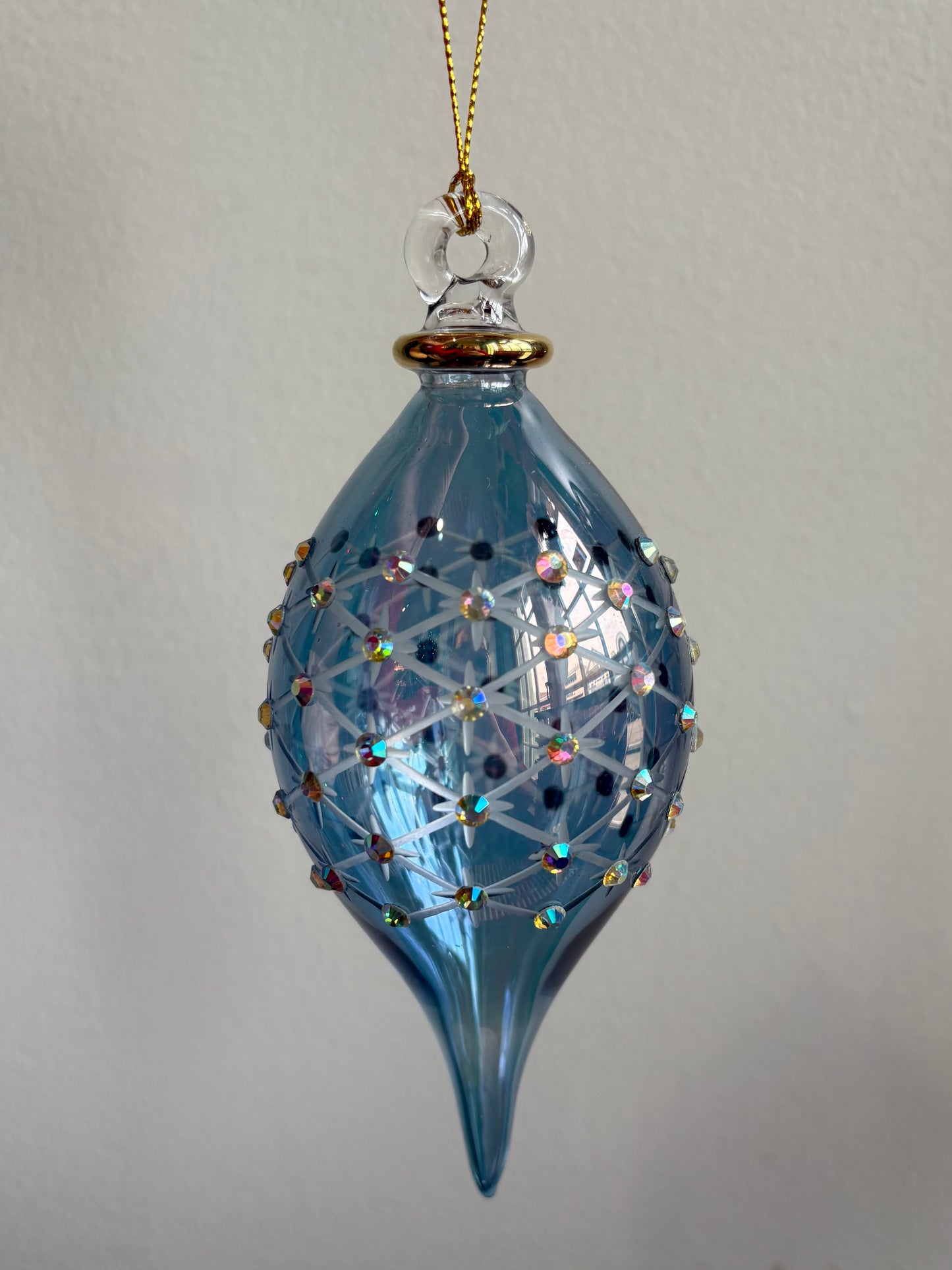 Crystal Chaton Finial Egyptian Glass Ornament