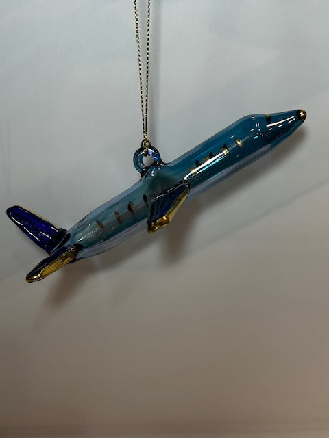 Airplane Egyptian Glass Ornament