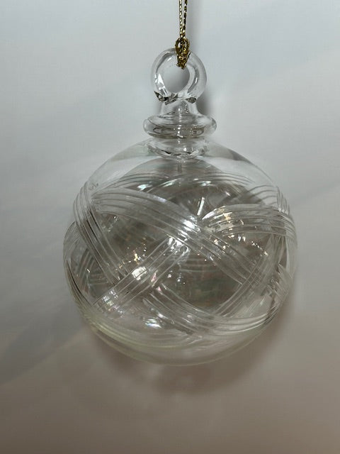 Clear Iris Crystal Ball Egyptian Glass Ornament