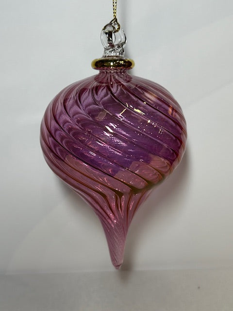 Swirl Pulled Heart Egyptian Glass Ornament