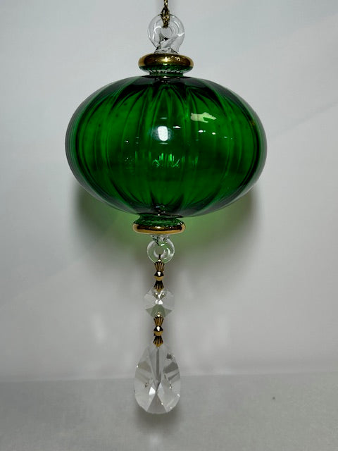 Full Size Crystal Swirl Sphere Egyptian Glass Ornament