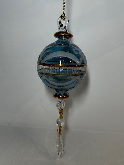 Crystal Ball Etched Egyptian Glass Ornament