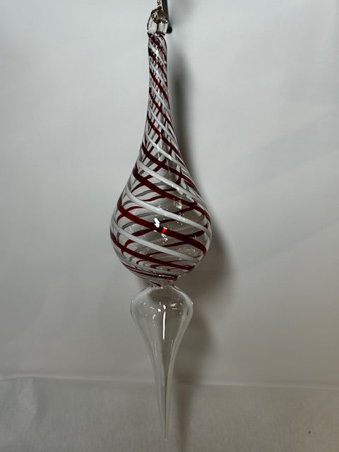 Red & White Egyptian Glass Ornament