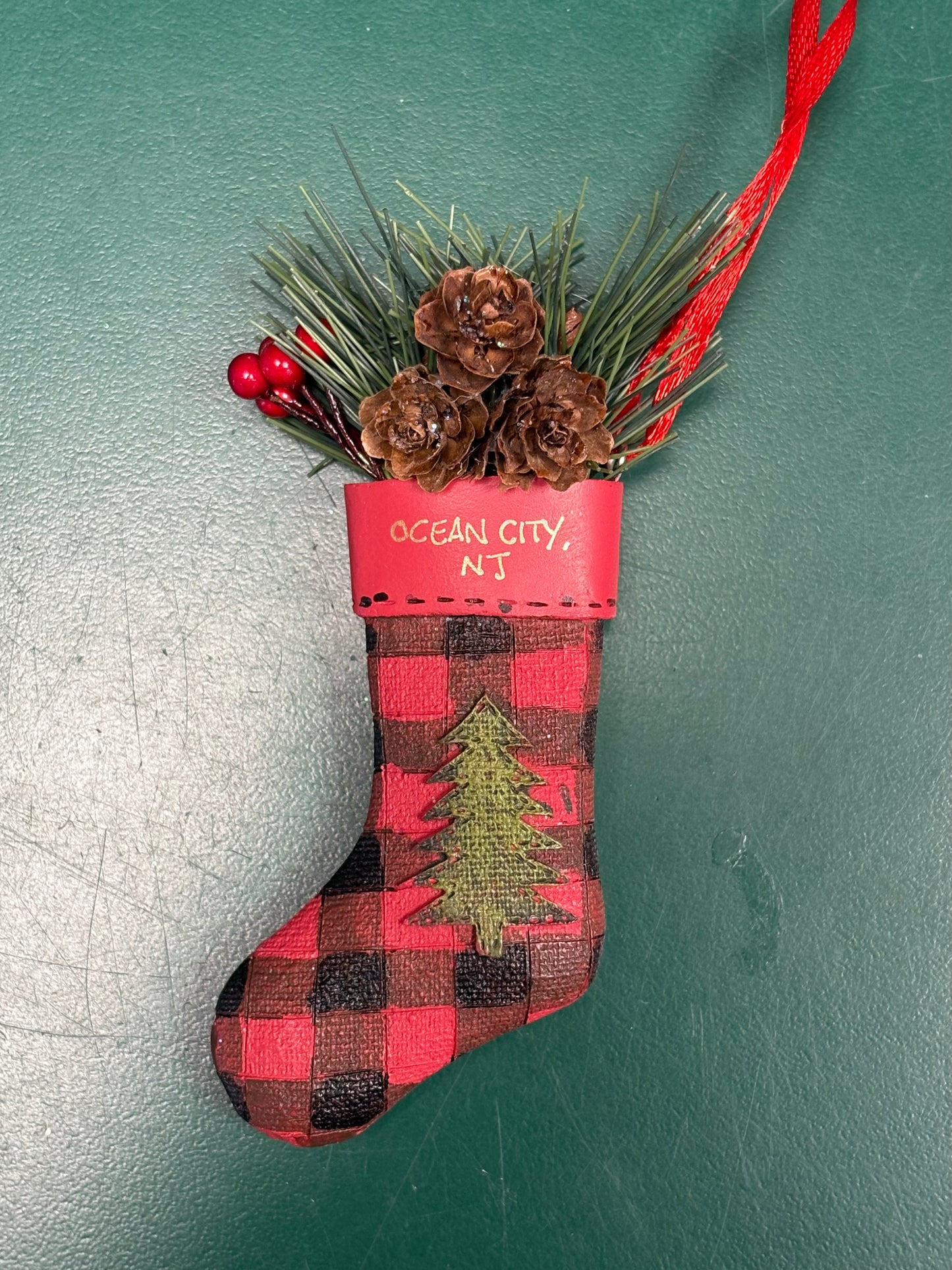 Buffalo Plaid Stocking Ornament