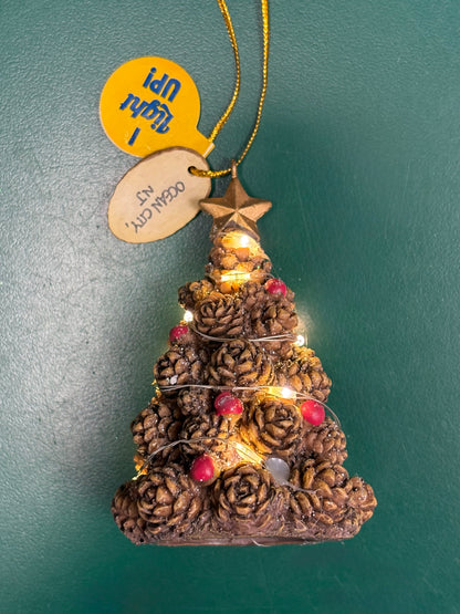 Pinecone Tree Lit Ornament
